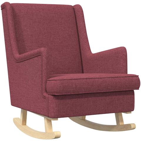 Sedia a dondolo Rosso Vino 62 x 80 x 85 cm Tessuto - Foto 1