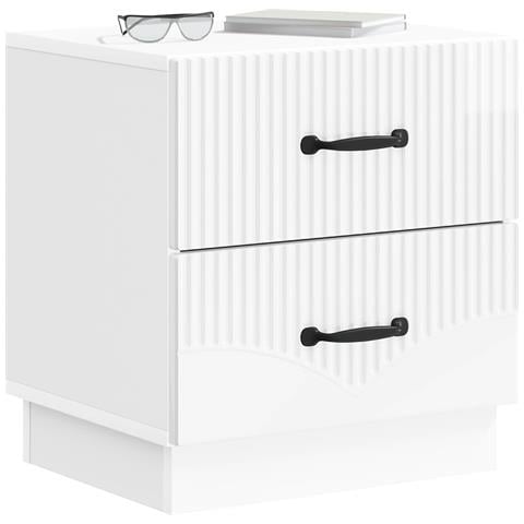 Armadio da Notte 2 pcs Bianco Lucido 43 x 34,5 x 44,5 cm - Foto 2
