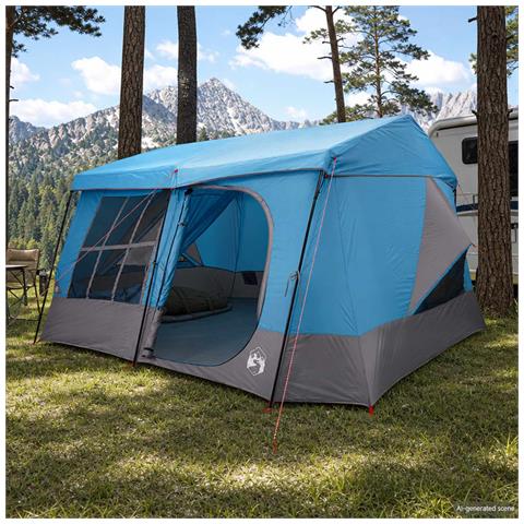Tenda familiare con telo da pioggia resistente all'acqua Blu - Foto 2