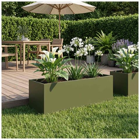 Vaso da giardino Verde Oliva 40 x 20 x 20 cm - Foto 2