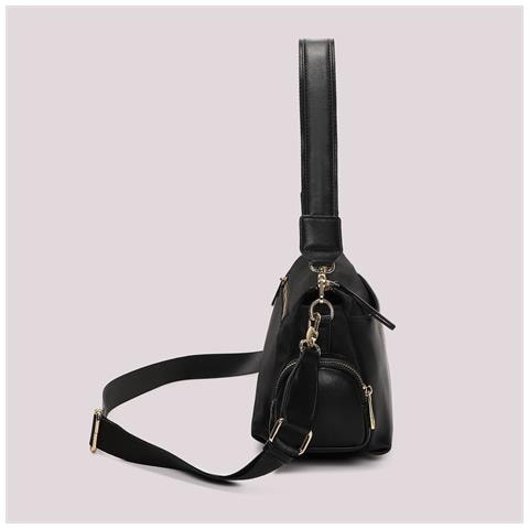 borsa a tracolla in nylon NERO - Foto 4