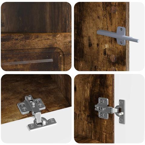 Mobile TV LED a 5 pezzi Rovere Fumo Legno ingegnerizzato - Foto 2
