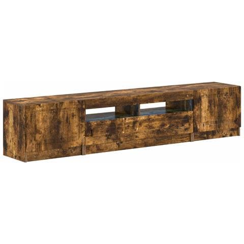 Mobile TV LED a 5 pezzi Rovere Fumo Legno ingegnerizzato - Foto 1