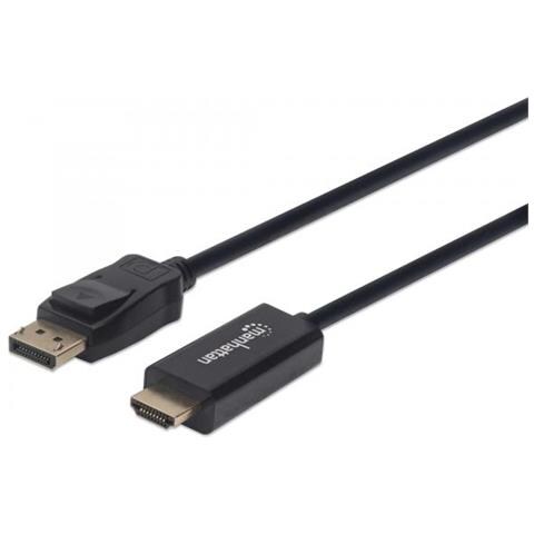 152662 Cavo E Adattatore Video 1 M Displayport Hdmi Nero (displayport 1.1 To Hdmi Cable, 1080p@ 60hz, 1m, Male - Foto 1