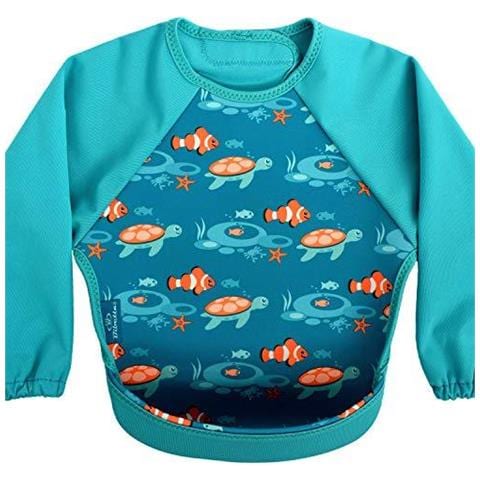 Maniche Lunghe Lo Svezzamento Bib - Ultrabib Impermeabile Lavabile Neoprene Alimentazione Bavaglino Con Ampio Crumb Catcher Tasca 6 Mesi (tropical Fish) - Foto 1