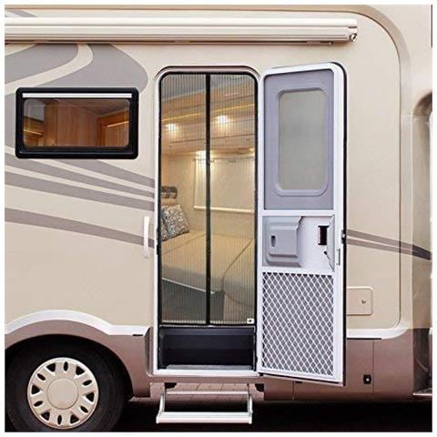 Di Schermo Magnetico Porta 80x200cm Anti Mosquito Mesh Mosca Tenda 26 Magneti Da Top-to-bottom Seal Snaps Chiude Automatically- Adatto Per La Casa Camper Rv (80x200cm Nero)  - Foto 2