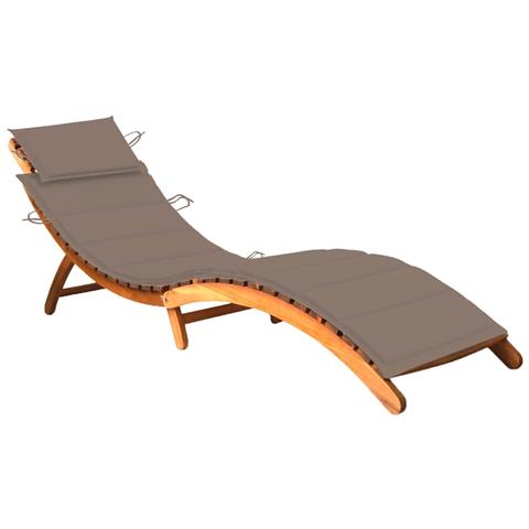 Lettino Prendisole Da Giardino Con Cuscino Massello Di Acacia - Foto 1