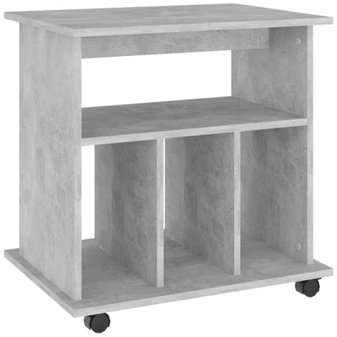 Mobiletto con Rotelle Grigio Cemento 60x45x60 cm in Truciolato - Foto 2