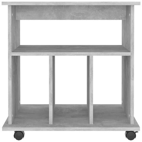 Mobiletto con Rotelle Grigio Cemento 60x45x60 cm in Truciolato - Foto 7