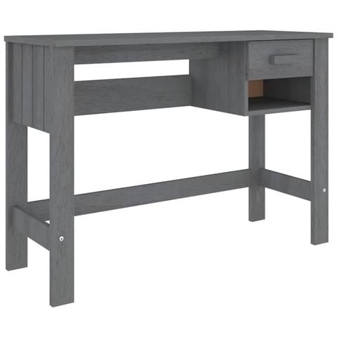 Scrivania Grigio Scuro 110x40x75 Cm In Legno Massello Di Pino - Foto 1