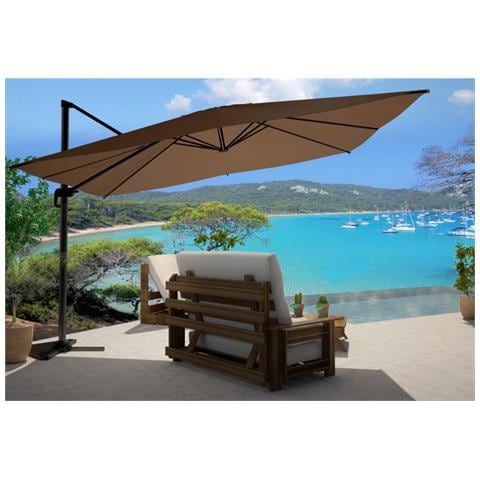 Cesare Ombrellone Decentrato Quadrato Cioccolato 3x4m - Foto 14