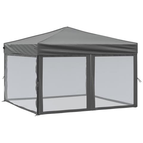Tenda Per Feste Pieghevole Con Pareti Laterali Antracite 3x3 M - Foto 1