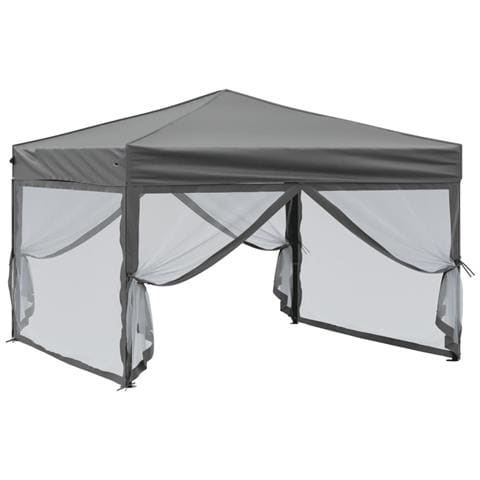 Tenda Per Feste Pieghevole Con Pareti Laterali Antracite 3x3 M - Foto 8
