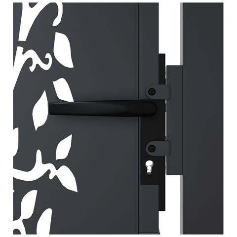 Cancello Giardino Antracite 105x155 Cm In Acciaio Design Albero - Foto 8