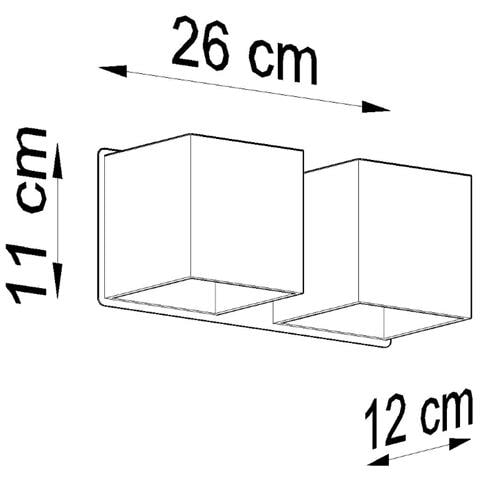 Lampada Da Parete Quad 2 Nero Sl. 0657 - Moderno Lampade Da Parete Nero 11x26x12 Cm - Foto 7
