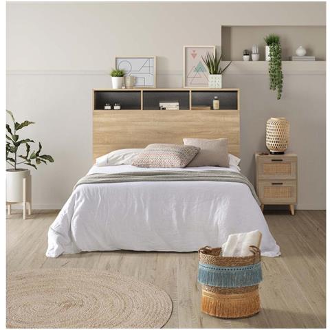 Testata Letto Zeus 95 Cm Con Contenitore Rovere, 2 Ante 9 Fori - Foto 2