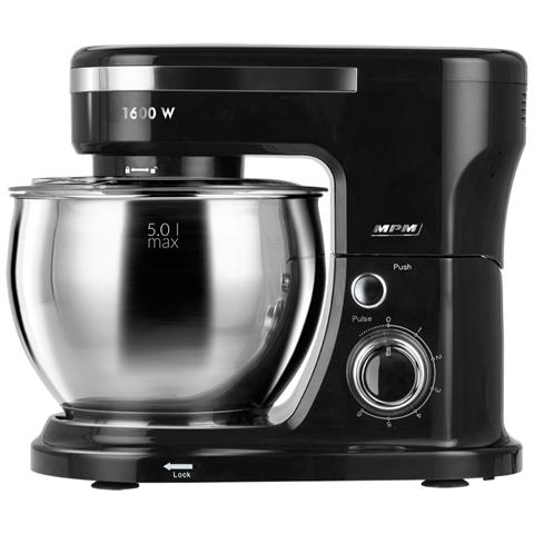 Robot Da Cucina Planetario Con 2 Ciotole Da 4 E 5 Litri - Processore Alimentare Da 1600 W - Nero - Foto 2