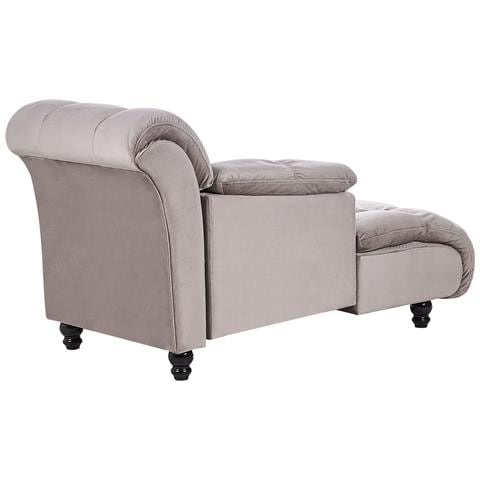 Chaise Longue Versione Destra Lormont Tessuto Tortora - Foto 8