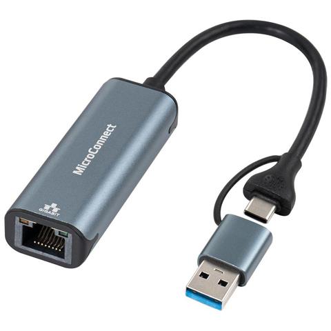 Microconnect Mc-usbacnet1g Adattatore Per Inversione Del Genere Dei Cavi Usb C Rj-45 Nero (usb-c / A To Rj45 Network - G - Foto 2