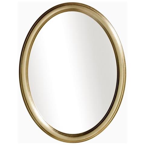 Specchiera In Foglia Oro Ovale- Misure: 69 X 89 X 3 - Foto 1