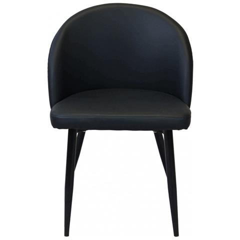 Sedia Poltrona Da Interno Con Struttura In Metallo E Seduta Morbida Rivestita In Ecopelle Call Me Large - Black - Foto 1