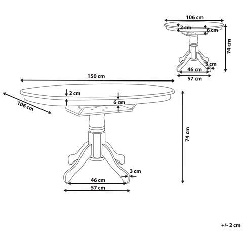 Tavolo Da Pranzo Allungabile Nero 106/150 X 106 Cm Akron - Foto 4