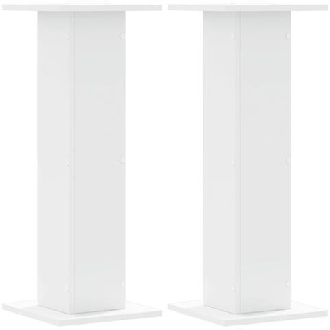 Supporti Altoparlanti 2 Pz Bianchi 30x30x80cm Legno Multistrato - Foto 2