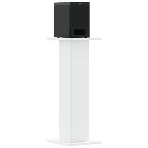 Supporti Altoparlanti 2 Pz Bianchi 30x30x80cm Legno Multistrato - Foto 3