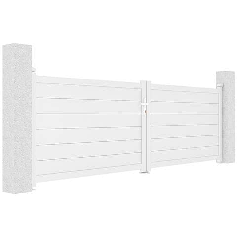 Cancello Battente 3,5m Eiger H. 115 Alluminio Bianco - Foto 8