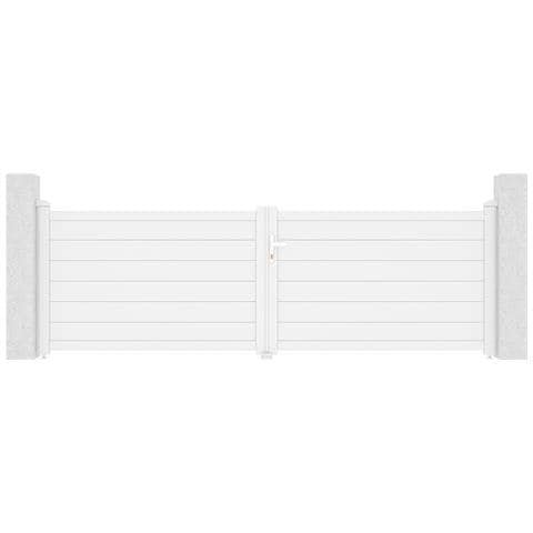 Cancello Battente 3,5m Eiger H. 115 Alluminio Bianco - Foto 1