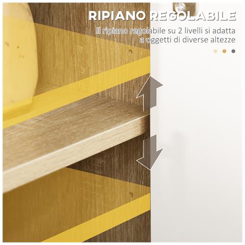 Mobile Cucina Per Microonde Con 2 Armadietti E Cassetto, 90x30x94cm, In Truciolato - Foto 2