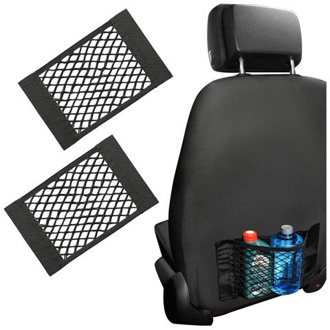 2x Tasca Portaoggetti Sedile Auto 40x25cm Rete Elastica Flessibile a Strappo - Foto 1