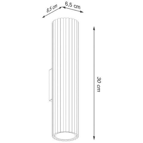 Lampada Da Parete Karbon 30 Beige Sl. 1596 - Minimalista Lampada Da Parete Beige 30x6.5x8.5 Cm - Foto 2