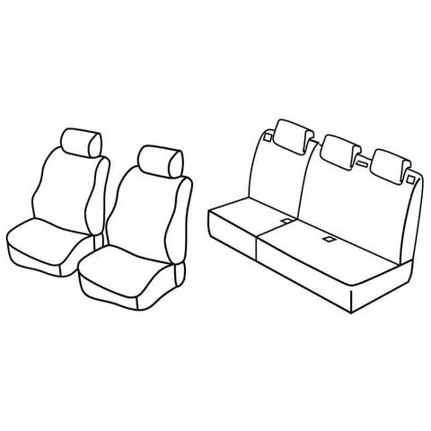 Set Coprisedili Superior - Grigio/nero - Compatibile Per Fiat Punto 5p (01/12>04/19) - Foto 1