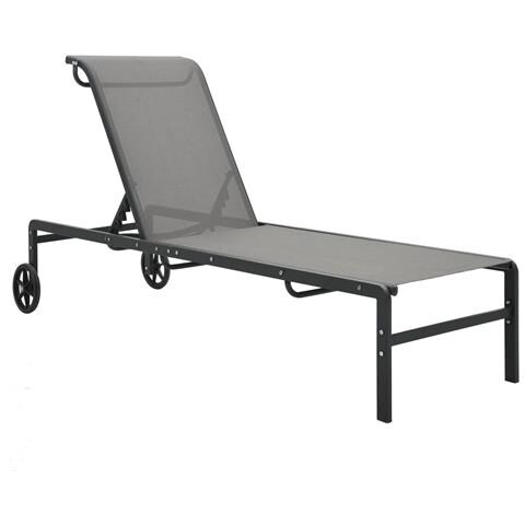 Lettini Prendisole 2 Pz Con Tavolo In Textilene E Acciaio - Foto 3