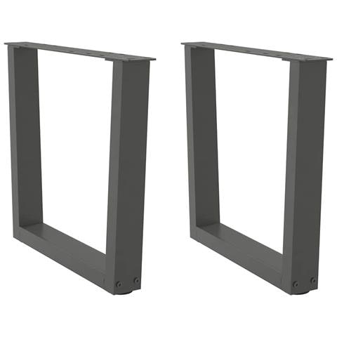 Gambe Tavolo Pranzo A V 2 Pz Antracite 50x(42-43,3)cm Acciaio - Foto 1