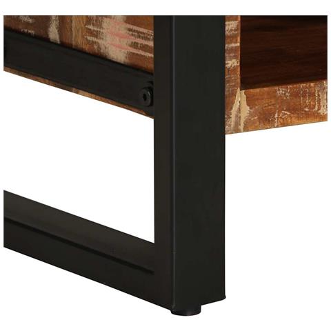 Tavolino Salotto Multicolore 90x50x36cm Legno Massello Recupero - Foto 10