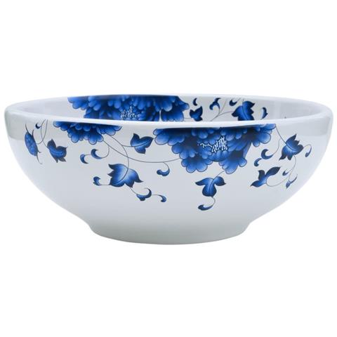 Lavabo Da Appoggio Bianco E Blu Rotondo F41x14 Cm Ceramica - Foto 2