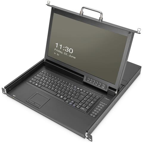 Console KVM LCD HD da 17", 16 porte Cat 5, tastiera tedesca - Foto 1
