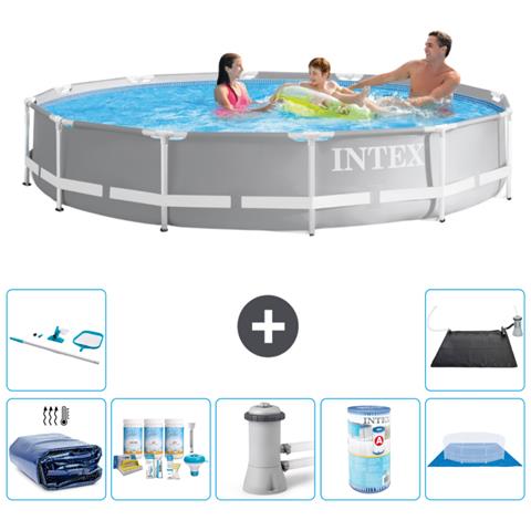 Piscina Fuori Terra - In Giro - 366x76 Cm - Grigio - Include Accessori Coordinati A1943 - Foto 1