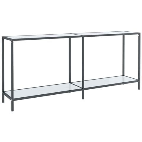 Tavolo Consolle Bianco 180x35x75,5 Cm In Vetro Temperato - Foto 1