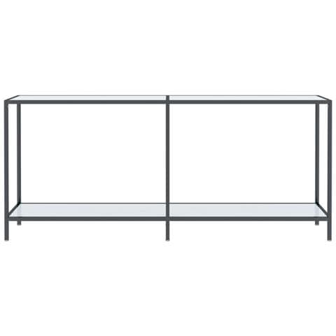 Tavolo Consolle Bianco 180x35x75,5 Cm In Vetro Temperato - Foto 2