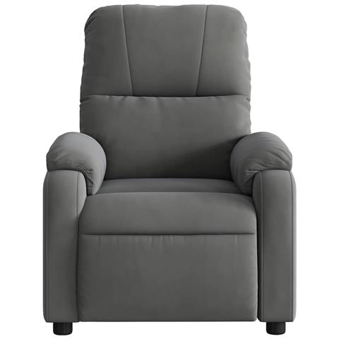 Poltrona Reclinante Massaggi Elettrica Grigio Scuro Microfibra - Foto 9