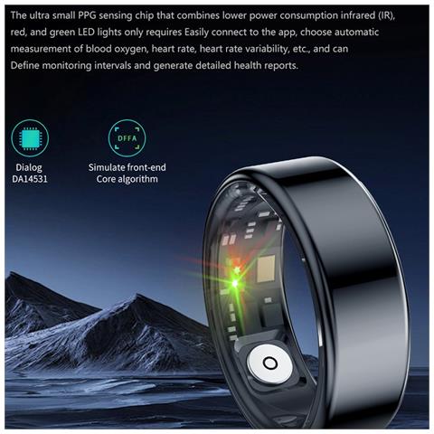 Anello Intelligente Impermeabile Ip68+5atm Con Monitoraggio Salute E Controllo Remoto Gold - Foto 6