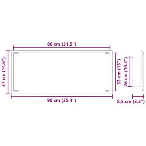 Specchio da Bagno Legno Vecchio Legno ingegnerizzato, Vetro - Foto 9
