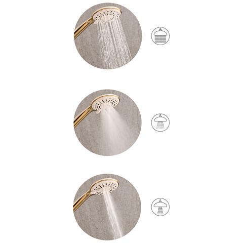 Kit Doccia Con Soffione E Flessibile Tumple 3 Funzioni Oro - Foto 2