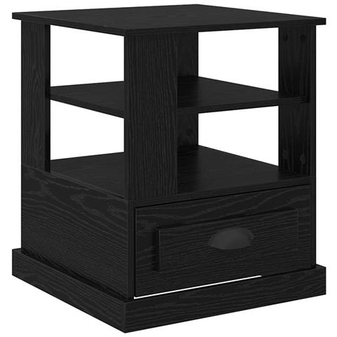 Armadio da Notte Rovere nero 50 x 50 x 60 cm Legno multistrato - Foto 1