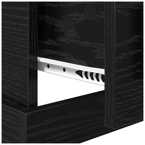 Armadio da Notte Rovere nero 50 x 50 x 60 cm Legno multistrato - Foto 9