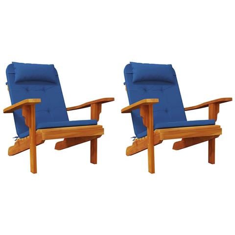 Cuscino per Sedia 2 pcs Blu 58 x 77 x 4.5 cm Tessuto Oxford - Foto 1