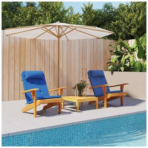 Cuscino per Sedia 2 pcs Blu 58 x 77 x 4.5 cm Tessuto Oxford - Foto 2